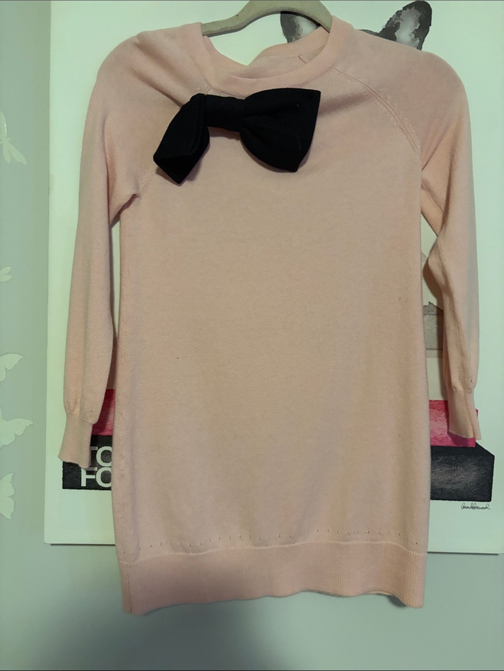 kate spade Pink Knit Dress with Black Bow